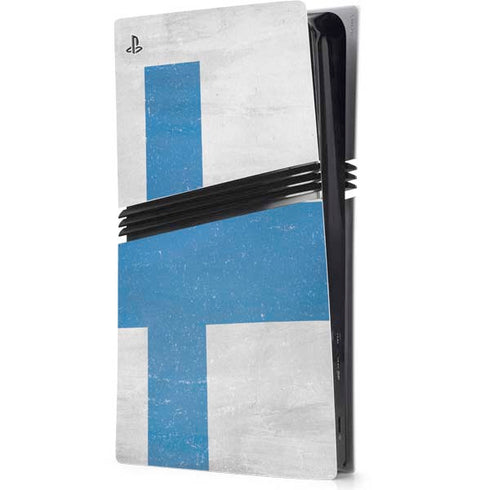 Finland Flag Distressed PS5 Pro Console Skin